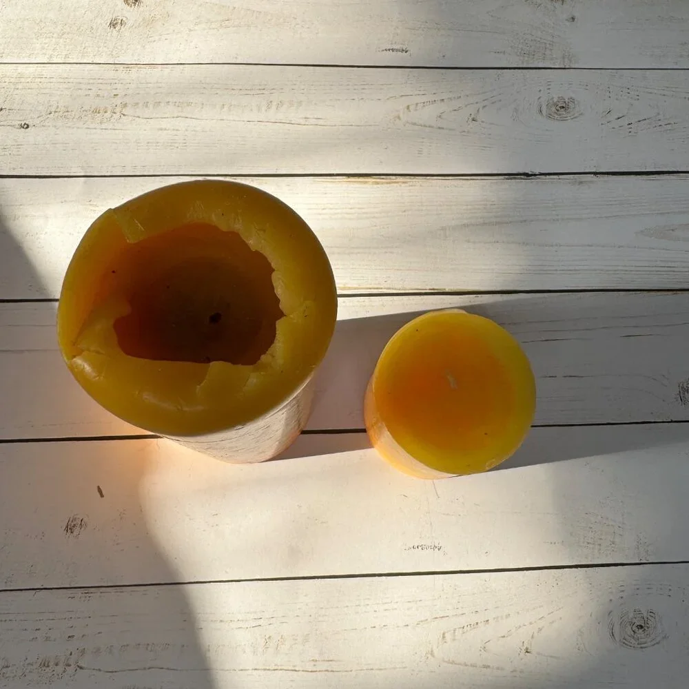 Set‎ Of 2 Yellow Pillar Candles 8
